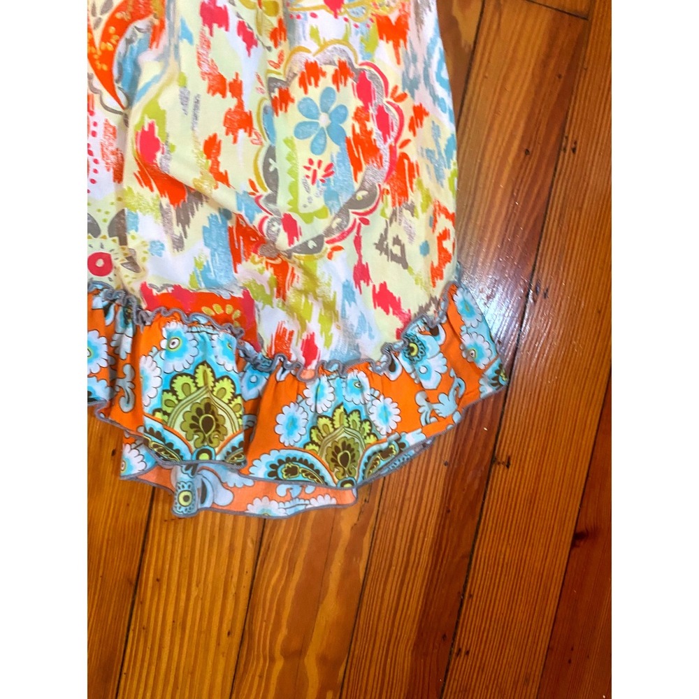 Sage & Lilly Girls Orange Paisley Floral Ruffle Boutique Dress Long Sleeve Sz 5 - Picture 8 of 10